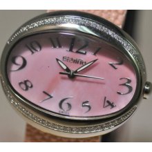 Ladies Giantto Ovale Swiss Pink Dial Stingray Genuine Diamond Watch