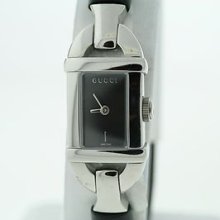 Ladies Gucci 6800 L Series Black Dial Black Bamboo Strap Watch