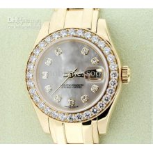Ladies Masterpiece Pearlmaster 18k Diamond Bezel Automatic Luxury Wa