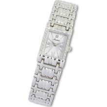 Ladies' Personalized Diamond Accent Silver-Tone Watch with Silver