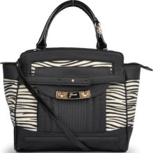 Ladies Prod Type Satchel Black And White Multi Handbag Pinto Hair Purse