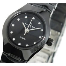 Ladies Skagen Denmark Black Petite Ceramic Watch 816xsbxc1