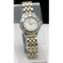 Ladies Swiss Military Quartz Two-tone Watch W/ Day Date