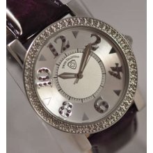 Ladies Swiss Tradition Purple White Crystal Watch