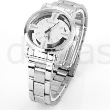 Lady Silver Color Steel Quartz Wrist Watch Business Gift Fashion