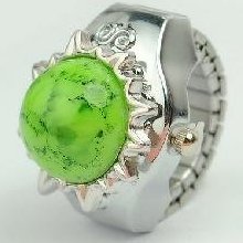 Lady's Stainless steel Silver Ring Watch with cover