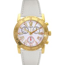 Lancaster Unisex White Gold Stainless Steel Chronograph Date Watch Ola0338bn/bn