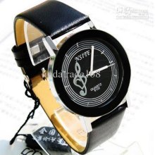 Latest Music Notes Men Leather Watch Fashion Contracted Business Qua