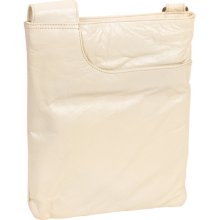 Latico Women's Parchment Cream Leather Athena North/south Crossbody Purse Bag