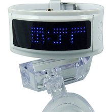 Led Binary Watch Fashion Women Mens Digital White Bracelet Sports Matrix