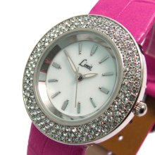Limit Ladies Watch Mother Of Pearl Face Pink Strap Diamante 6845