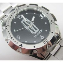 Lincoln Motorcycle Stainless Wrist Watch Black