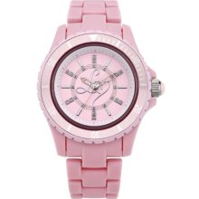 Lipsy Ladies Fashion Analogue Watch Cl49.28Lp With Pink Plastic Bracelet