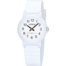 Lorus Kids Round White Dial And Strap Fashion Watch â€“ Rrx11dx9