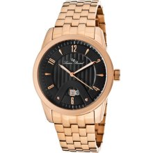 Lucien Piccard Watch 12355-rg-11 Men's Diablons Black Dial Rose Gold Tone Ip