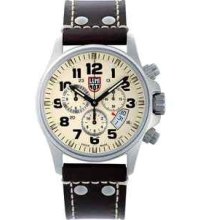 Luminox 1847 Mens Navy Seal Colormark Watch Chronograhp Brown Leather Band