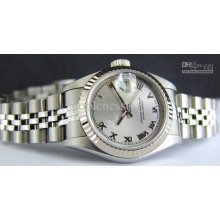 Luxury Ladies Rhodium Roman Automatic Box And Papers 178274 Women Wa