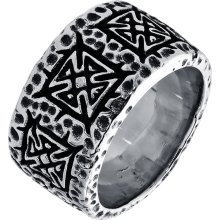 Madison Park Stainless Steel Men's Textured and Black Ion-plated Band