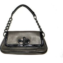 Mango Mng Small Shoulder Hand Bag Clutch In Pleather W Heavy Chain Handle Strap