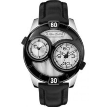Marc Ecko The Maestro Men's Dual Time Black Leather Strap Watch E16584g2