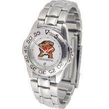 Maryland Terps Sport Steel Band-Ladies Watch