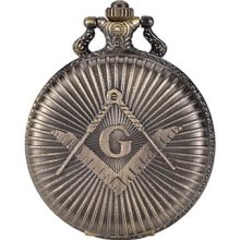 Masonic Bronze Pocket Watch With A Free Leather Case 002