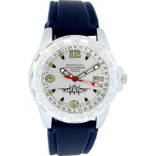 Maxson Flight Commander Datejust Mens Blue Watch