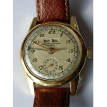 Mega Rare Vtg 18k Gold Vacheron Constantin Automatic Triple Date Calendar Watch