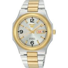 Men`s Seiko 5 2 Tone Automatic Watch W/ Arabic Numbers