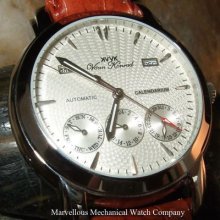 Mens 20 Jewel Automatic Vaan Konrad Calendarium Watch, White Excession Model