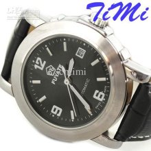 Mens Automatic Mechanical Watches Black Dial Calendar