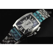 Men's Black Dial Flying B Stainless Steel Mechanical Automatic Mens