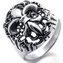 Mens Black Silver Vintage Stainless Steel Ring Us Size 8,9,10,11,12,13 Us120400