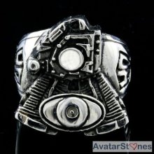 Men's Bling 316l Stainless Steel Engine Ring Cool R4v9