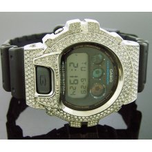 Men's Casio G Shock Cz White Crystal Silver tone Case Watch