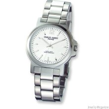Men's Charles Hubert Stainless Steel Silver White Dial Watch