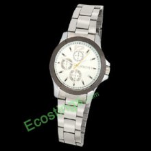 Men's Dial Stainless Steel Round Watchcase Watch