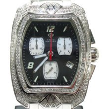Mens Diamond Aqua Master Watch W-02S Round Cut H Color 2.50ct