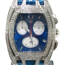 Mens Diamond Aqua Master Watch Round Cut H Color W-35 3.50ct