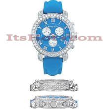 Mens Diamond Benny and Company Watch 6ct Blue