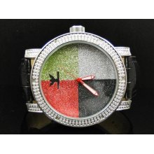 Mens Diamond King Joe Rodeo Jojo Multi Color Face White Diamond Hip Hop Watch