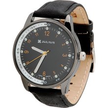 Men's Fashion Leather Band Quartz Black F Watch
