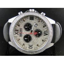 Mens Joe Rodeo Jojo White Glory Aqua Master Chrono Genuine Diamond Watch 2.0 Ct