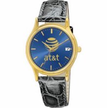 Mens` Leather Band Watch With Date