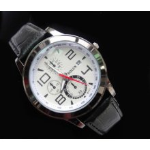 Men's Luxury Bolun Big Number Leather Band Quartz Sports Mens Wrist Watch W39