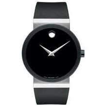 Men's Movado Sapphire Watch with Black Museum Dial (Model: 0606268)