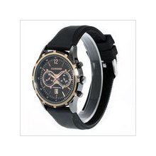 mens new Curren stainless steel quartz watchdateback &coppertone chrome finish