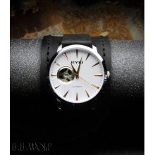 Men's Open Heart Automatic Watch - Monaco Leather - SALE - Worldwide Shipping - USA Hand Made