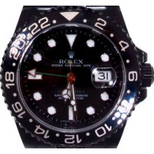 Mens Rolex GMT Master II Black DLC/PVD 16710 Diamond Watch Collection