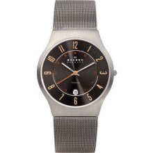 Mens Skagen Titanium Watch With Mesh Strap 233xlttmo